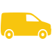 yellow illustration of a moving van