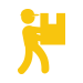 yellow illustration of a worker carrying a box
