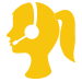 yellow illustration of a female customer service representative