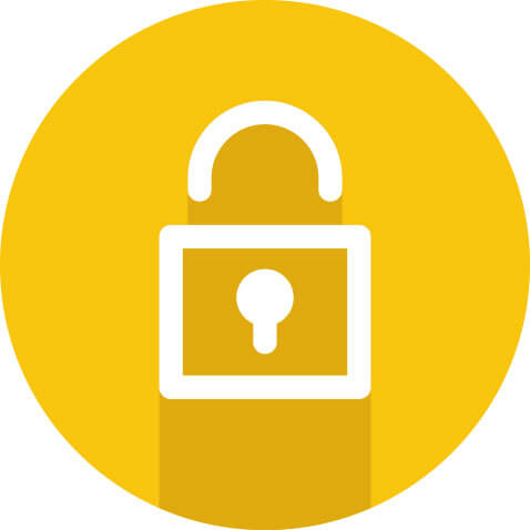 yellow illustration of a lock